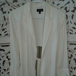 Topshop cut out blazer with tie white size 8